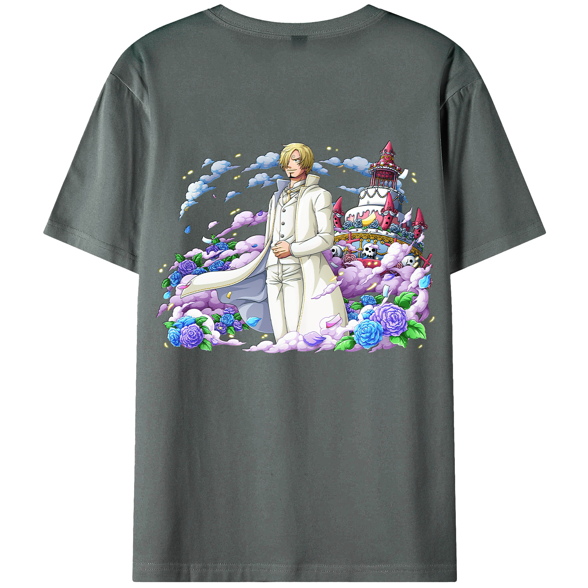 （画像用） ワンピース サンジ ONE PIECE Sanji 綿100％ メンズ半袖Tシャツ（バックプリント） 通気性